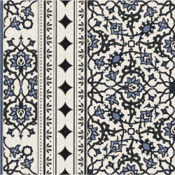 Carrelage azulejos fleurs bleues ORLY DECO CENEFA (bordure) 44x44 cm - 1.37m² 