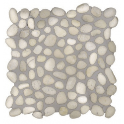 Mosaique galet blanc et beige 30x30 cm - unité 