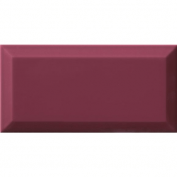 Carrelage Métro biseauté Malva amarante brillant 10x20 cm - 1m² 