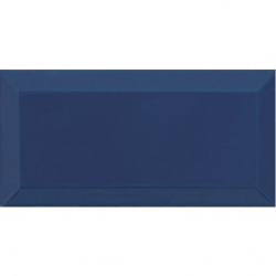 Carrelage Métro biseauté marino bleu marine brillant 10x20 cm - 1m² 