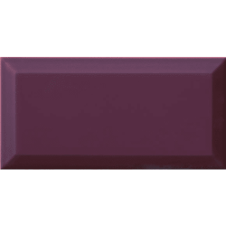 Carrelage Métro biseauté Plum violet brillant 10x20 cm - 1m² 