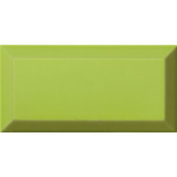 Carrelage Métro biseauté Verde vert tilleul brillant 10x20 cm - 1m² 