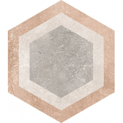 Carrelage hexagonal tomette décor 23x26.6cm BUSHMILLS - 0.504m² Bati Orient