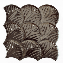 Carreau feuilles brillantes 30x30 SCALE SHELL ANTHRACITE - 0.75m² 