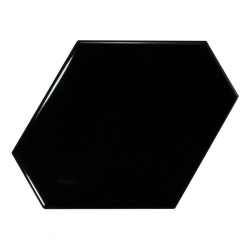 Carreau noir brillant 10.8x12.4cm SCALE BENZENE BLACK - 23833 - 0.44m² 