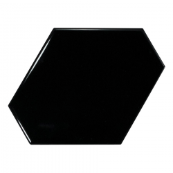 Carreau noir brillant 10.8x12.4cm SCALE BENZENE BLACK - 23833 - 0.44m² Bestile