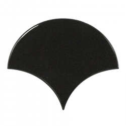 Carreau noir brillant 10.6x12cm SCALE FAN BLACK 21967 - 0.37m² 