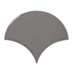 Carreau gris foncé brillant 10.6x12cm SCALE FAN DARK GREY - 0.37m² Natucer