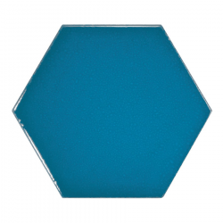 Carreau bleu électrique 12.4x10.7cm SCALE HEXAGON ELECTRIC BLUE 23836 - 0.50m² Bati Orient