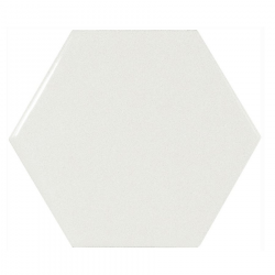 Carreau blanc brillant 12.4x10.7cm SCALE HEXAGON WHITE 21911 - 0.50m² Equipe