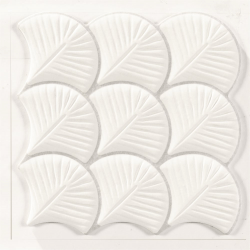 Carreau feuilles blanches mates 30x30 SCALE SHELL WHITE - 0.75m² 