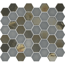 Mosaique mini tomette hexagonale grise 33x29.8 cm SIXTIES GREY - 1m² Realonda