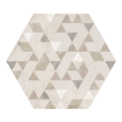 Carrelage hexagonal décor beige 29.2x25.4cm URBAN FOREST NATURAL 23618 R9 - 1m² 