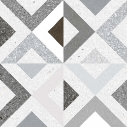 Carrelage style scandinave géométrique grisé BRENTA HUMO 20x20 - 1 m² 