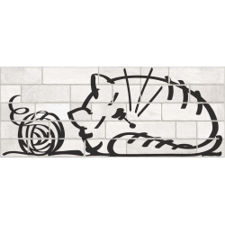 Parement mural briquettes original motif chat Marlon Nuney 20x50cm - 4 pièces 