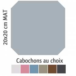 Carrelage octogonal 20x20 gris mat et cabochons CABARET GRIS HUMO - 1m² 