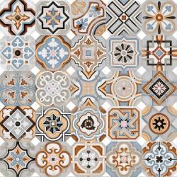 Carrelage octogonal décoré 20x20 mat et cabochons MUSICHALLS - 1m² Vives Azulejos y Gres