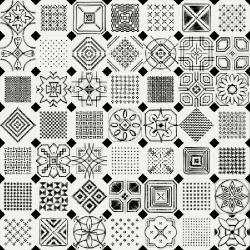 Carrelage octogonal décoré 20x20 mat et cabochons VARIETTE - 1m² 