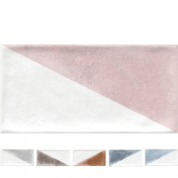 Faience murale colorée patinée triangles pastels RABARI 10x20cm - 1.36m² Natucer