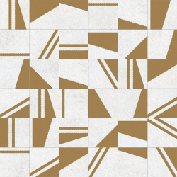 Carrelage motifs géométriques 20x20 cm Kokomo Blanc Or - 1m² 