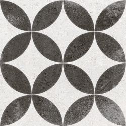 Carrelage style ancien Quatre-feuilles 20x20 cm KERALA Noir - 1m² Vives Azulejos y Gres