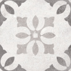Carrelage motif ancien 20x20 cm Pukao Blanco - 1m² 