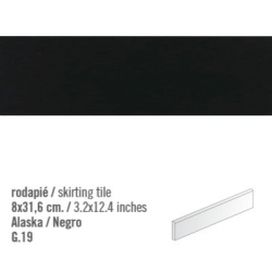 Plinthe intérieur Noir mat Negro 8x31.6 cm - 10.11mL 