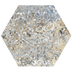 Carrelage tomette décors vieillis CARPET VESTIGE NATURAL HEXAGON 25x29 cm - R9 - 0.935m² 