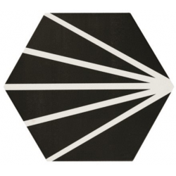 Tomette noir motif dandelion MERAKI NEGRO 19.8x22.8 cm - 0.84m² Bestile
