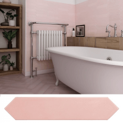 Faience navette crayon rose brillant 5x25 cm ARROW BLUSH PINK 25823 - 0.50 m² 