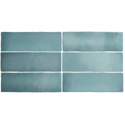 Faience dénuancée bleu clair 6.5x20 cm MAGMA AQUAMARINA 24966 - 0.5m² Equipe