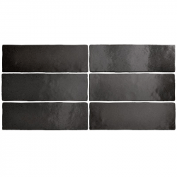 Faience dénuancée noir 6.5x20 cm MAGMA BLACK COAL 24962 - 0.5m² GayaFores