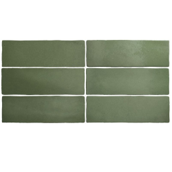 Faience dénuancée vert 6.5x20 cm MAGMA MALACHITE 24965 - 0.5m² 