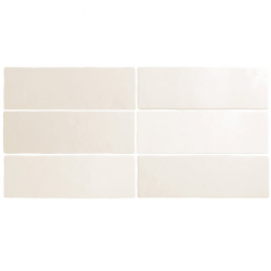 Faience dénuancée blanche 6.5x20 cm MAGMA WHITE 24958 - 0.5m² 