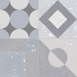 Carrelage style ciment terrazzo FUSION GREY 33x33 cm R9  - 1.32m² 