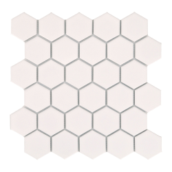 Mini tomette hexagonale blanche mat en grès cérame 27x28 cm HEXAGONO BLANCO - unité 