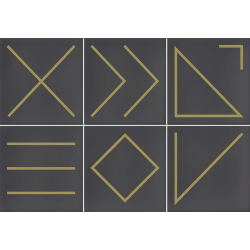Faïence géométrique marron/doré 23x33.5 cm NAGANO MARENGO- 1m² Vives Azulejos y Gres