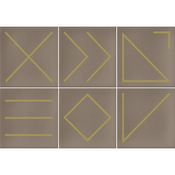 Faïence géométrique beige/doré 23x33.5 NAGANO NUEZ - 1m² 