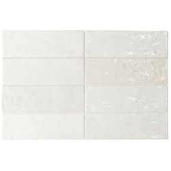 Faience nuancée effet zellige blanche 6.5x20 RIVIERA WHITE 25837 - 0.5 m² 