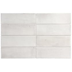 Carrelage grès cérame petit format CORTA WHITE MATT - 5X15 - 0,5 m² 